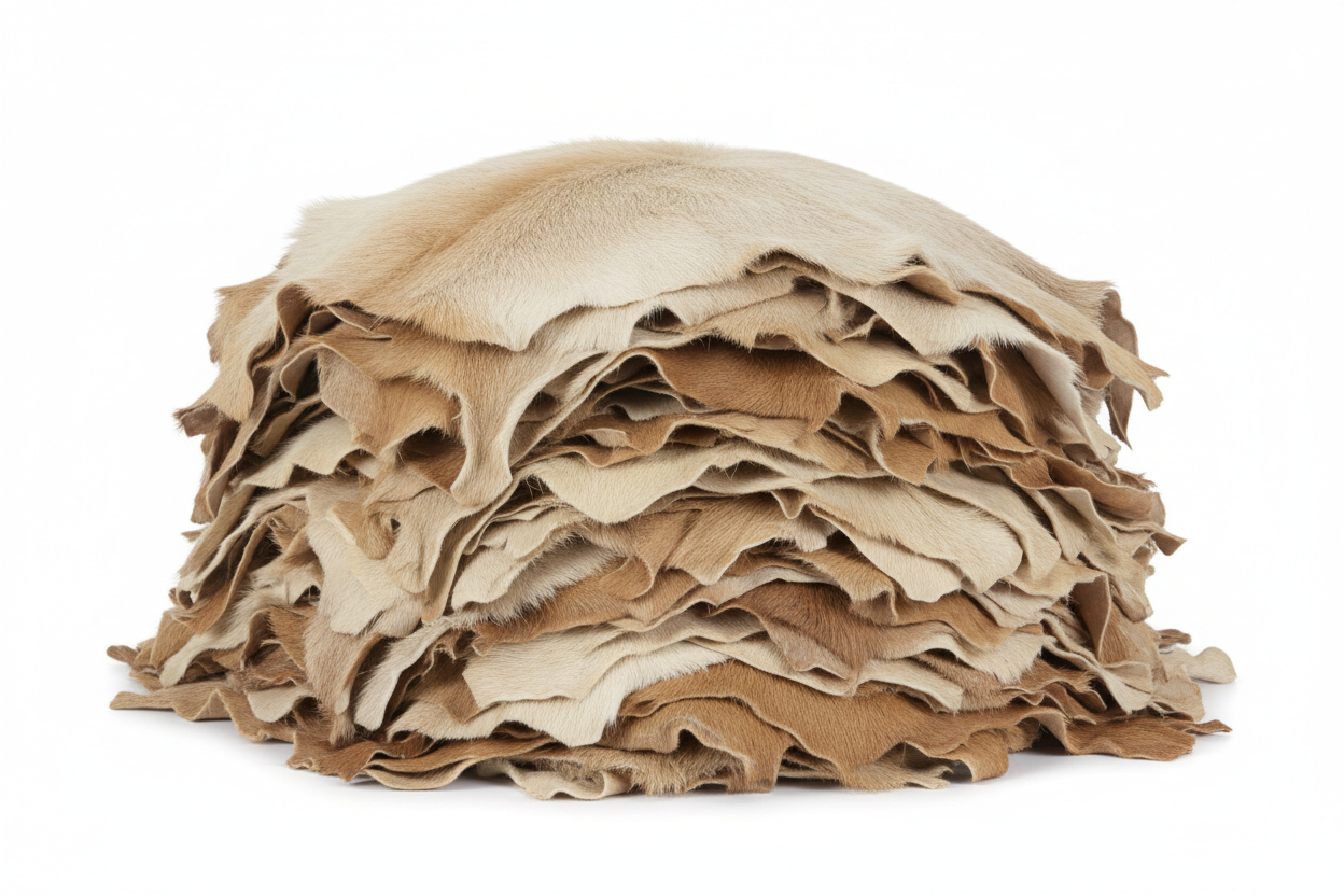 pile of goat hides